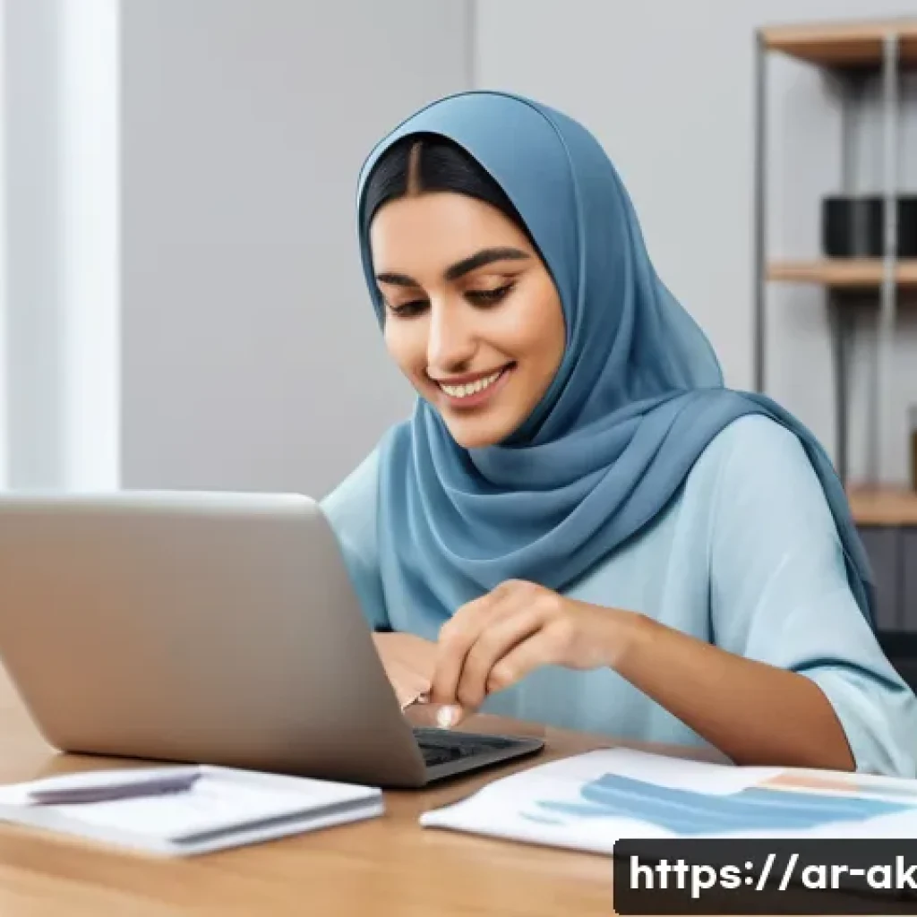 정기적인 재정 검토의 필요성 - **"The Clarity of Budgeting"**
A visually engaging and modern image depicting an Arab woman in h...