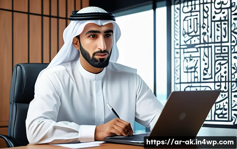 부채의 긍정적 효과와 부정적 효과 - A professional Arab businessman in a modern office setting, confidently reviewing financial document...